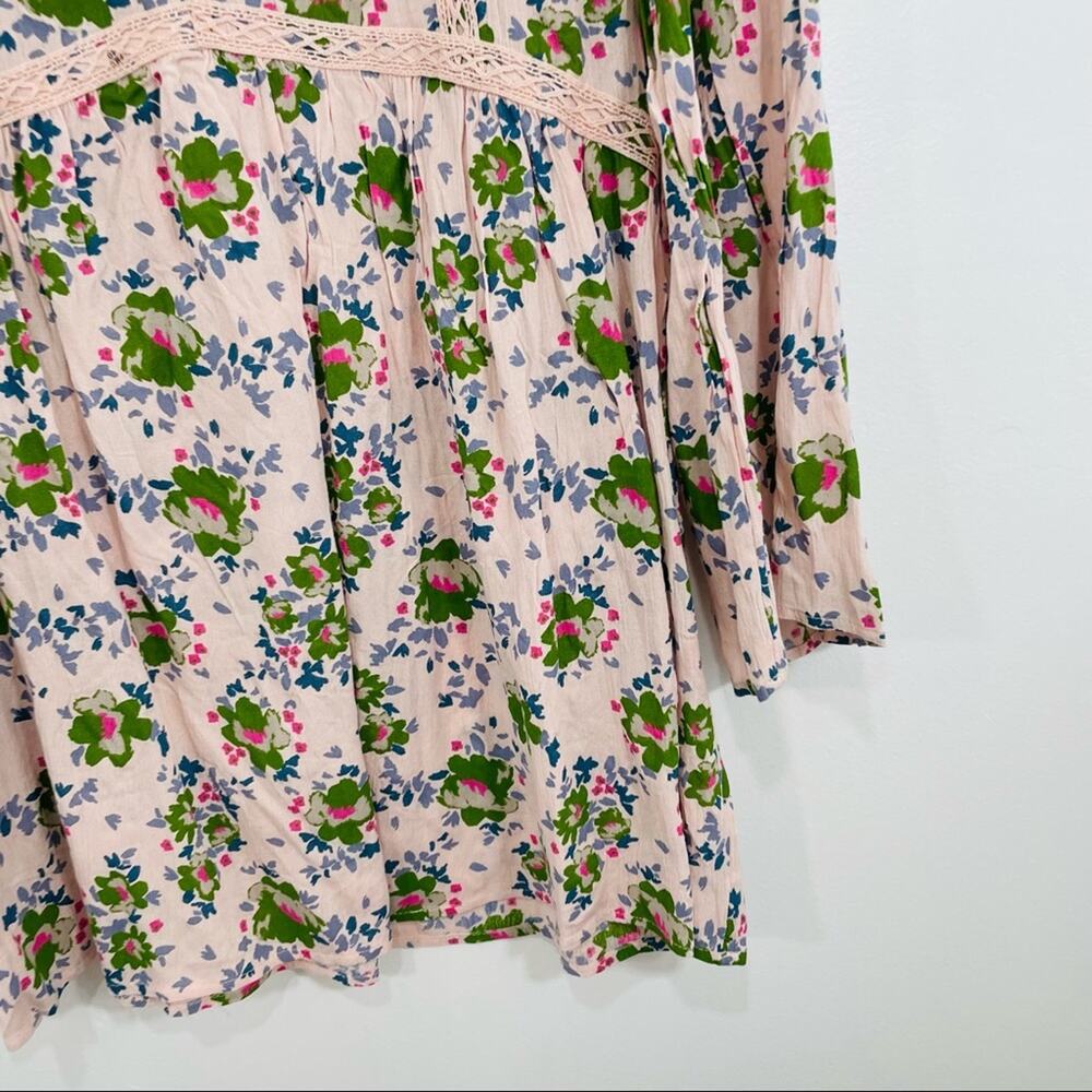 NWT Matilda Jane Like A Lady Pink Floral Crochet Tunic Blouse Small - Picture 4 of 15